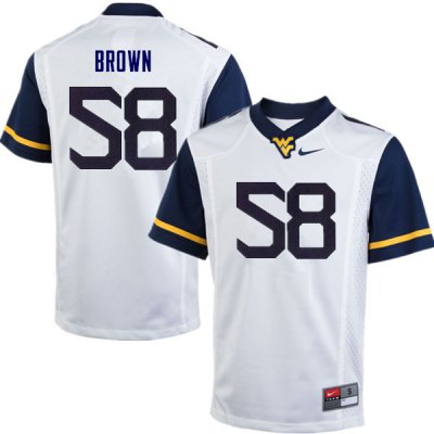 Men's West Virginia Mountaineers NCAA #58 Joe Brown White Authentic Nike Stitched College Football Jersey WT15T73CF